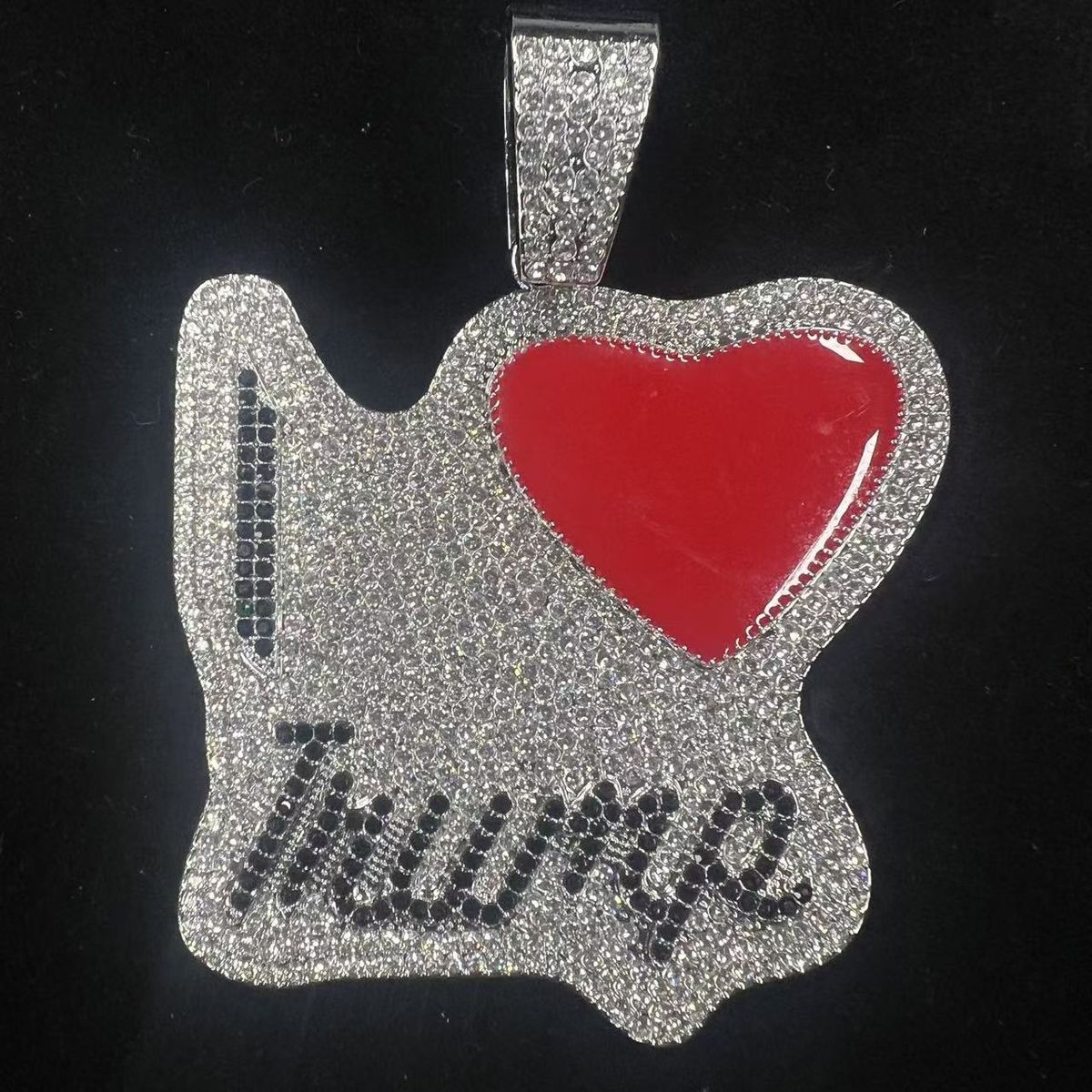 Ins Hip-Hop Alloy Necklace With Inlaid Diamonds Exaggerated Pendant Letter Personality Trendy Brand Accessories_ipsvogv.com