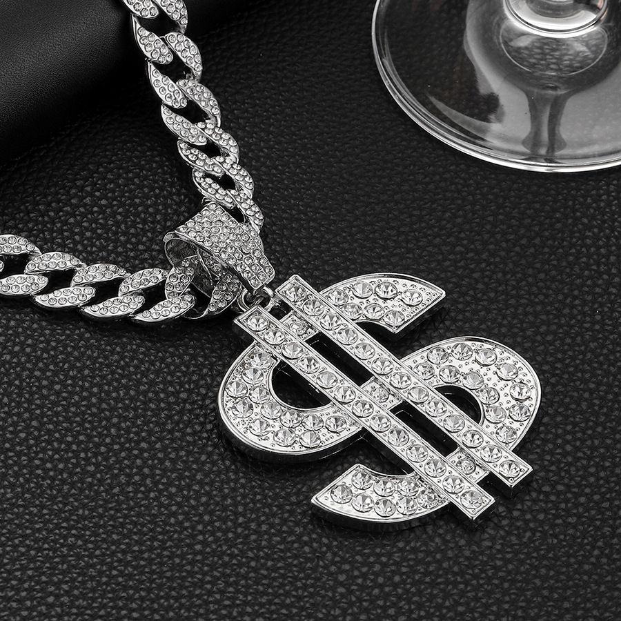 Unisex Popular Hip Hop Jewelry HIPHOP Dollar Pendant Necklace Hip Hop Men's Necklace Pendant_ipsvogv.com