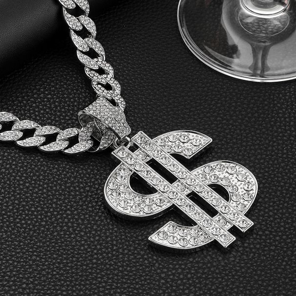 Unisex Popular Hip Hop Jewelry HIPHOP Dollar Pendant Necklace Hip Hop Men's Necklace Pendant_ipsvogv.com