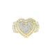Women's Heart-Shaped Zircon Ring - Hip Hop Fashion Jewelry, Cubic Zirconia Studded, Gold & Silver Ring Jewelry_ipsvogv.com