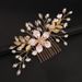 Bridal Hair Comb Headdress Handmade Pearl Hair Accessories Braided Side Styling Pearl Flower Headdress Hair Comb_ipsvogv.com