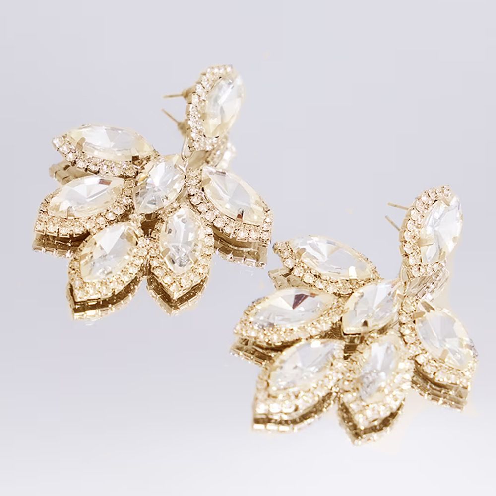 New Premium Leaf Earrings Ladies Gala Party Luxury Rhinestone Earrings Earrings_ipsvogv.com