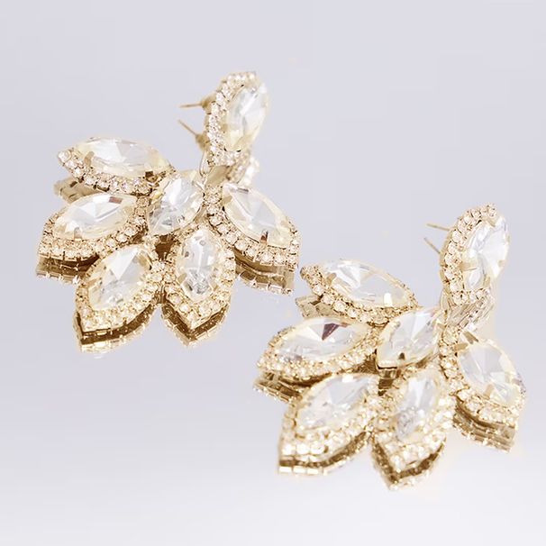 New Premium Leaf Earrings Ladies Gala Party Luxury Rhinestone Earrings Earrings_ipsvogv.com