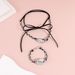 Winding Velvet Rope Bow Necklace Exaggerated Shaped Bead Bracelet Set_ipsvogv.com
