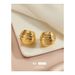 French pleated brushed texture earrings for women, personalized and fashionable C shaped, high grade and atmospheric earrings_ipsvogv.com
