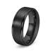 Matte Brushed 8mm Steel Ring, Trendy Men's Minimalist Black Hand Decoration, Punk Tungsten Gold Jewelry_ipsvogv.com