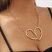 N11861 Summer New ZA Minimalist Alloy Necklace Light Luxury and Unique Hollow Heart Pendant with Collar Chain_ipsvogv.com