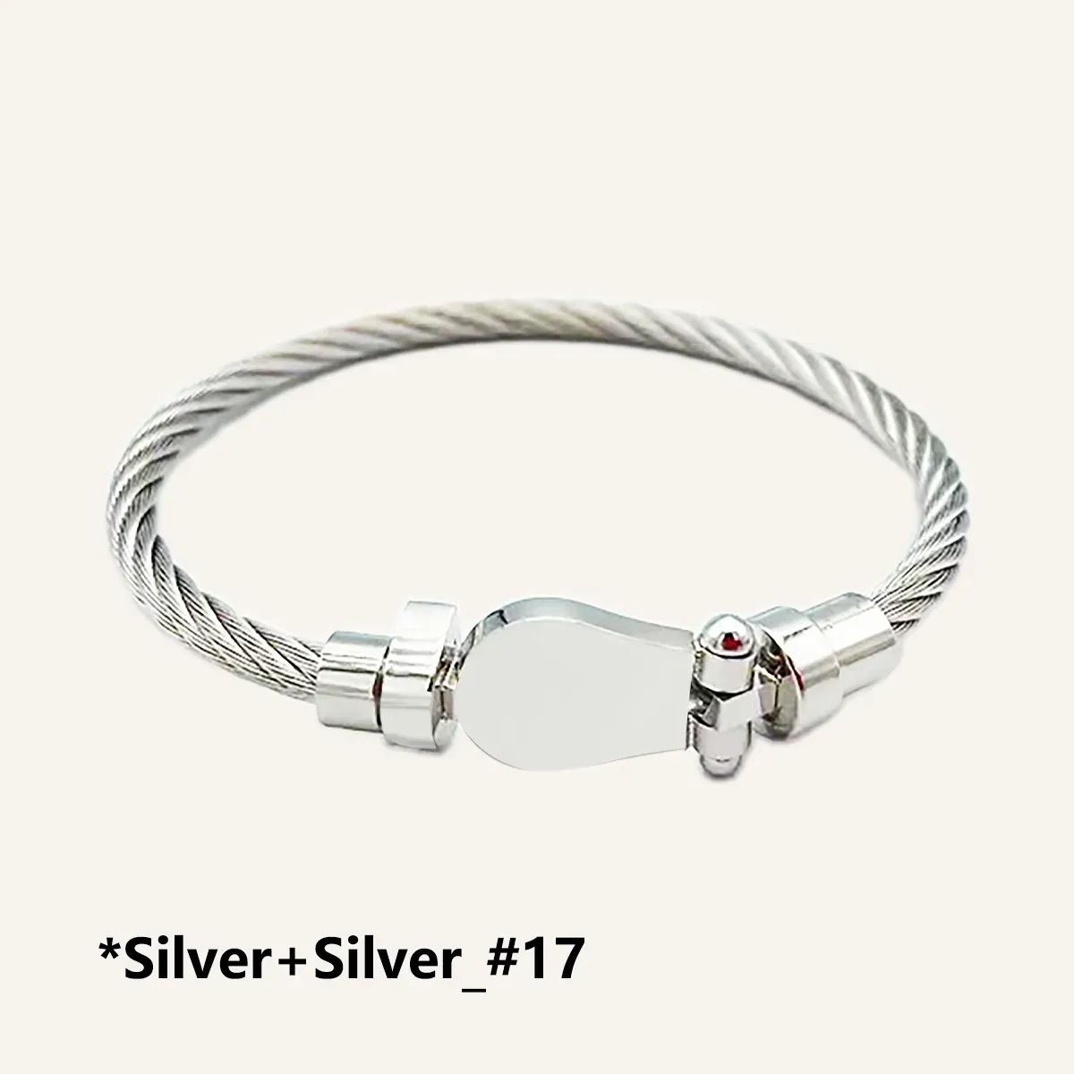 new Fashion brand Horseshoe Cable Bracelets White Gold Plated Black sier Bracelet For Men Women Accessories Jewelry_ipsvogv.com