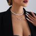 Valtine's Day Lobe Double Beaded Mixed And Matched Metal Chain Necklace Ins Pearl Double Flying Swallow Necklace Female_ipsvogv.com
