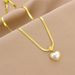 Whole Body Titanium Steel Furnace Electroplating Peach Heart Heart-shaped Necklace, Women's Collarbone Chain Straight_ipsvogv.com