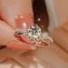Mosang Stone Coronation of Love, Diamond for Women's Engagement and Proposal, Matching Ring with Closed Silver_ipsvogv.com