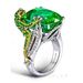 Gold Chameleon Lizard Set With Green Zircon Ring_ipsvogv.com