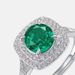 Emerald green high carbon diamond ring S925 silver full of brilliant colored gemstone finger ring retro all match_ipsvogv.com
