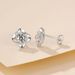 Four leaf grass diamond silver Mosang stone earrings, female accessories_ipsvogv.com