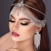 Fashion rhinestone tassel head chain hair accessories ladies wedding dance super flash crystal pendant forehead chain_ipsvogv.com