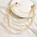 Fashion blogger same bead necklace Bohemian holiday style multi layer irregular shell necklace_ipsvogv.com