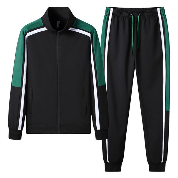 Men's Clothing Spring and Autumn Men's New Casual Sports Suit Youth Fashion Stand Collar Cardigan Two piece Jacket Men_ipsvogv.com