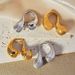 French Niche Design Water Droplet Mirror Striped Couple Ring, Light Luxury Color Preservation Open Ring_ipsvogv.com