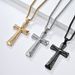 Men's Jewelry Hip Hop HIPHOP Titanium Steel Gold Plated Diamond Cross Necklace Niche Personality Sweater Chain Pendant_ipsvogv.com