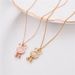 Cat's Eye Stone Internet Red White Fritillaria Cute Rabbit Ear Bell Pendant With Collar Chain, Titanium Steel Plated_ipsvogv.com