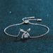 2020 New S Pure Silver Women's Stone Bow Mosang Diamond Bracelet Free Adjustment_ipsvogv.com