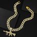 Men’s Jewelry Set Fashion Alloy Diamond Gun Pendant Sexy Nightclub Accessories Pendant Necklace Personality Full Diamond Cuban Chain Tag Hip Hop_ipsvogv.com