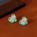 Women's Jewelry Pink Flower Earrings Cute Sweet Enamel Oil Drop Earrings Small Fresh Spring And Summer Hot Camellia Earrings_ipsvogv.com