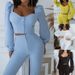 Women's clothing casual palace style lantern sleeve tops bell-bottom pants suit_ipsvogv.com