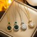 Emerald titanium steel necklace, female niche personality, versatile internet red collarbone chain, fashionable and_ipsvogv.com