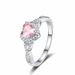 Small Niche Design S Pure Silver Heart-shaped Pink Purple Full Diamond Closed Female Ring 6 * 6mm_ipsvogv.com