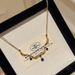 Ancient Glass Craft Water Drop Series French Style Blue Tassel Necklace_ipsvogv.com
