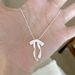 Ins Sweet Girl Starry Sky Ribbon Bow Necklace Niche Matte 3D Fairy Collarbone Chain Women's Choker_ipsvogv.com