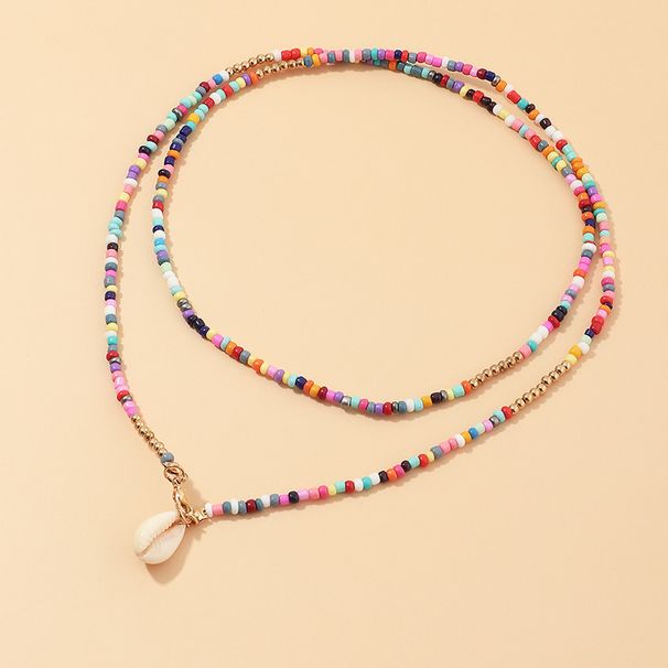 Bohemian Shell Alloy Glass Plating Women's Pendant Necklace_ipsvogv.com