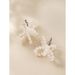 INS Style Fashion Light Luxury High-end Brass Flower Shell Pearl Beaded Earrings_ipsvogv.com
