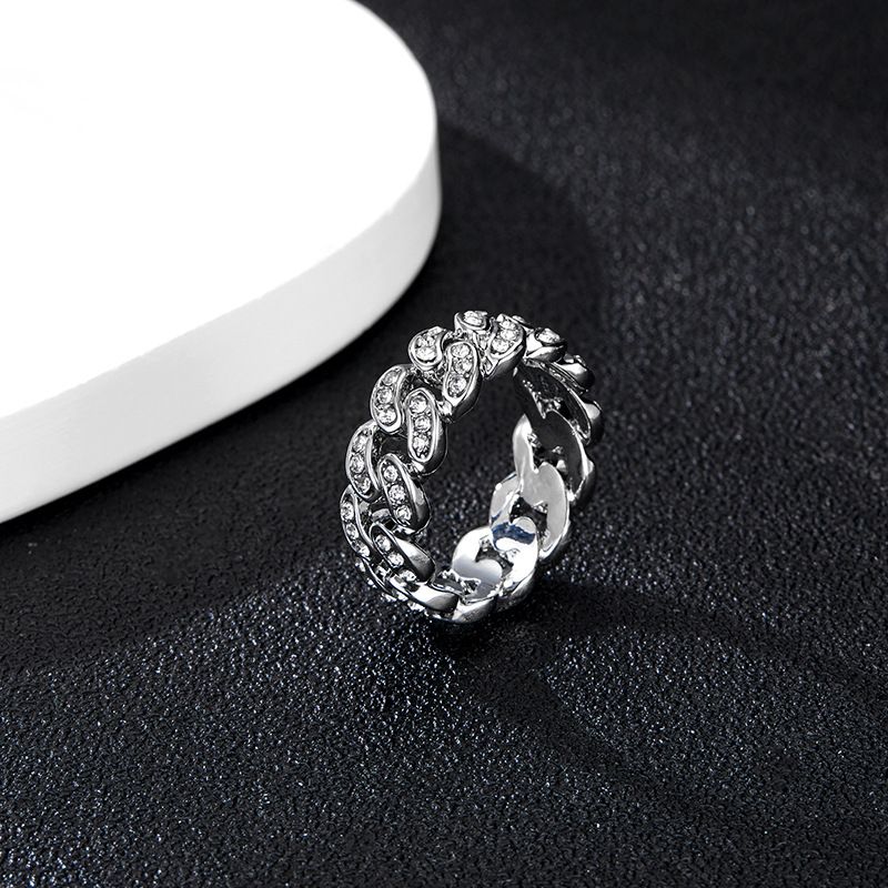 Men’s Jewelry Set Fashion Full Diamond Cuban Ring High End Trendy Fashion Men's Ring Zircon Ring Exclusive Ring_ipsvogv.com