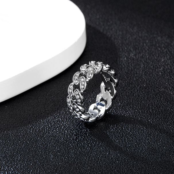 Men’s Jewelry Set Fashion Full Diamond Cuban Ring High End Trendy Fashion Men's Ring Zircon Ring Exclusive Ring_ipsvogv.com