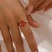 Women’s Jewelry Set Fashion Version Of Small Fresh Sweet Flower Ring Niche Inlaid Zircon Plain Ring Open Adjustable Index Finger Ring_ipsvogv.com