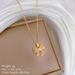 【 】 Pink Bow Light Luxury Charm Gorgeous Full Diamond Necklace Women's Versatile Clavicle Chain Titanium Steel_ipsvogv.com