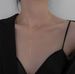 Simple Stainless Steel Women's Cross White Zircon Necklace Gold Personalized Tassel Collarbone Chain Y-shaped Summer_ipsvogv.com