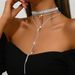 Women’s Jewelry Set Fashion Exaggerated Diamond Studded Oval Necklace Niche Design Water Drop Clavicle Necklace Versatile Temperament Necklace_ipsvogv.com