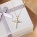 Unisex hot product Angel Wing Cross Necklace Color Plating Zircon Gold Pendant Women_ipsvogv.com