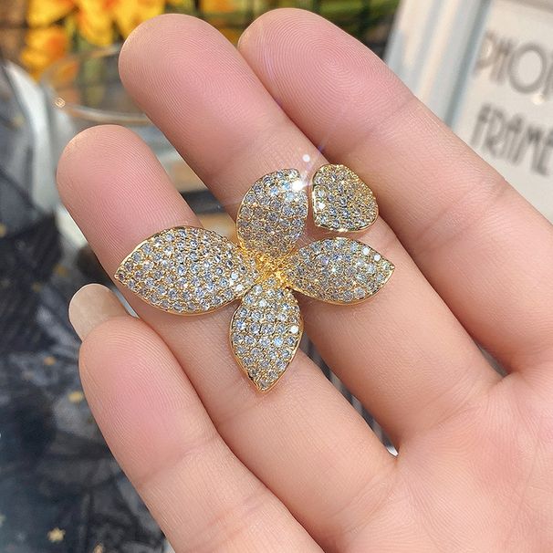 Cao Shi's Simple And Luxurious Atmosphere Butterfly Full Of Zircon Flower Opening Female Ins Tidal Ring_ipsvogv.com