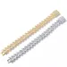 New Fashion Hip Hop Bracelet 15mm White Gold Brass Iced CZ Heavy Baguette Cuban Link Wristband Miami Curb Chain Jewelry_ipsvogv.com