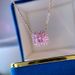 Cao Shi Pink Square Classic Luxury Ring Necklace Set Dinner Party Advanced Accessories_ipsvogv.com