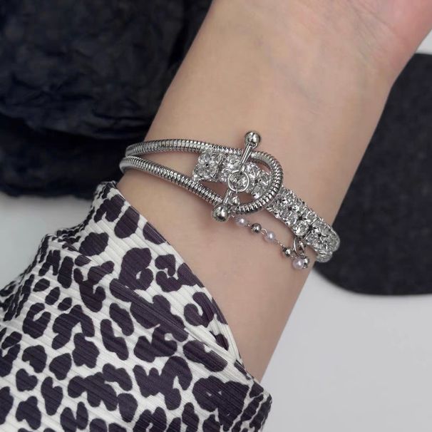 Asymmetric Tassel Belt Buckle Choker Sparkling Diamond Cool Style With Niche Design, High-end Non Fading Necklace_ipsvogv.com