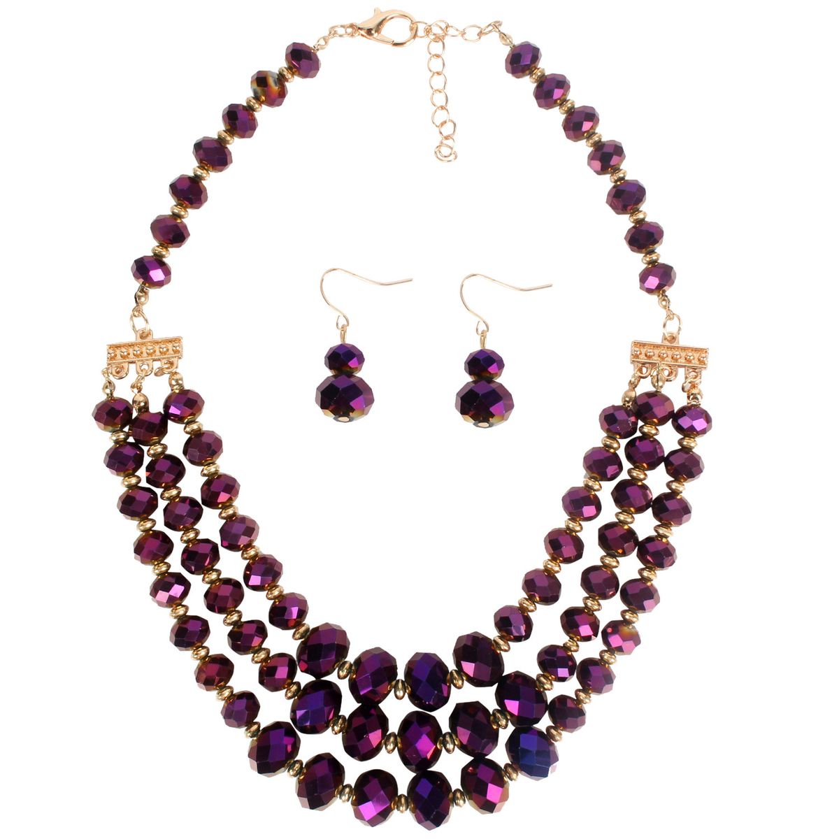 Crystal Beaded Women's Multi layered Short Collar Chain Necklace Decoration 6040_ipsvogv.com