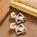Fashionable Exaggerated Glass Crystal Geometric With Feminine Temperament, Versatile And Simple Silver Needle Earrings_ipsvogv.com
