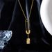European and American fashion niche design metal chain square tag pin pendant simple and versatile cold style necklace_ipsvogv.com