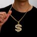 Hip Hop Symbol Pendant Necklace With Personalized Diamond Embedding Exaggerate And Dominant Dollar Alloy Men's Trendy_ipsvogv.com