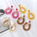 1 Pair Retro Roman Style Round Oval Beaded Braid Alloy Raffia Drop Earrings_ipsvogv.com